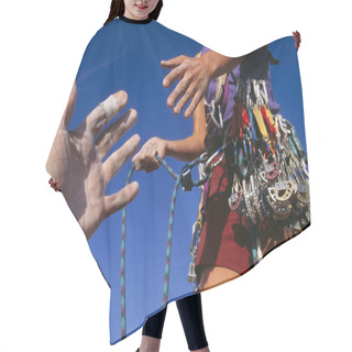 Personality  Climber Reaching For A Helping-hand. Hair Cutting Cape