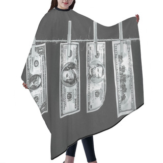 Personality  Dollar Banknotes Hanging On Rope  Hair Cutting Cape