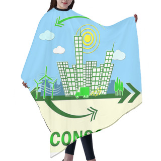 Personality  Eco Conscious Means Environment Aware 3d Illustration Hair Cutting Cape