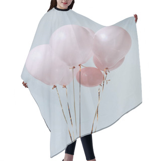 Personality  Pink Air Balloons With Golden Ribbons Hair Cutting Cape