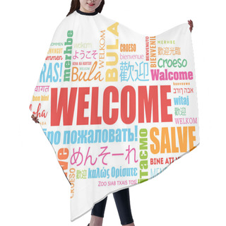Personality  WELCOME Word Cloud In Different Languages Hair Cutting Cape