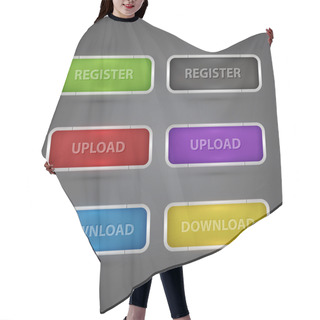 Personality  Vector Premium Web Buttons. Hair Cutting Cape
