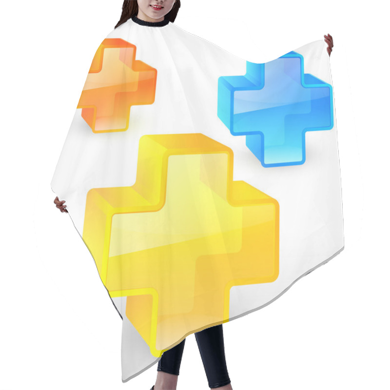 Personality  Colorful Crosses Vector Illustration  Hair Cutting Cape