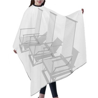 Personality  Three Gray Chairs Hair Cutting Cape