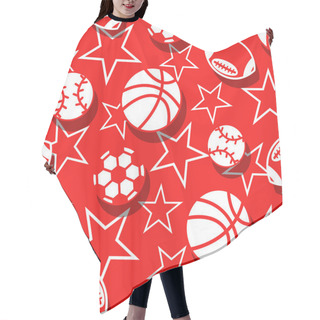 Personality  Sports Balls In Red And White Seamless Pattern Hair Cutting Cape