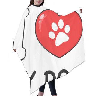 Personality  Bone And Red Heart Logo  Hair Cutting Cape