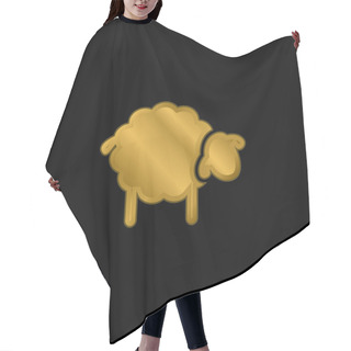 Personality  Black Sheep Gold Plated Metalic Icon Or Logo Vector Hair Cutting Cape
