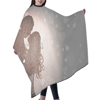 Personality  Valentine's Background With Couple In Love. Hair Cutting Cape