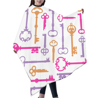 Personality  Vintage Keys Pattern Hair Cutting Cape