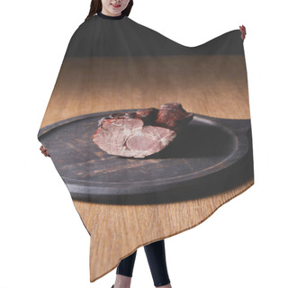 Personality  Tasty Baked Homemade Ham On Board On Wooden Table Hair Cutting Cape