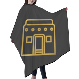Personality  African Gold Plated Metalic Icon Or Logo Vector Hair Cutting Cape