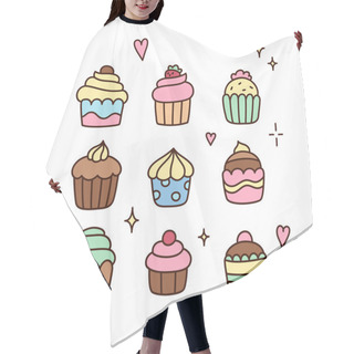 Personality  Hand Drawn Cupcakes Hair Cutting Cape