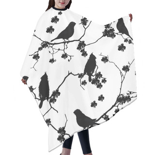 Personality  Bullfinches On The Branch Seamless Pattern Hair Cutting Cape