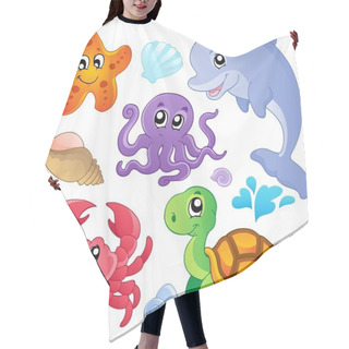 Personality  Sea Fishes And Animals Collection 3 Hair Cutting Cape