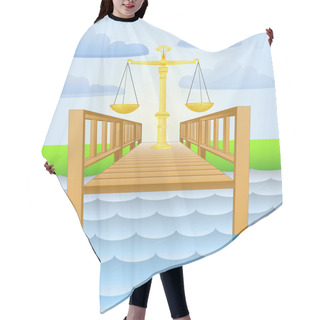 Personality  River Pier With Weight Of Liberty Vector Hair Cutting Cape