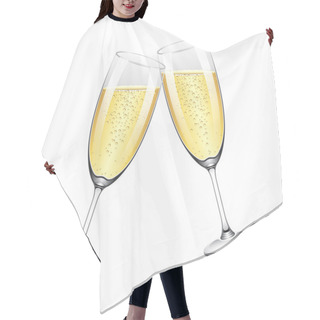 Personality  Two Champagne Glasses Vector Illustration Hair Cutting Cape