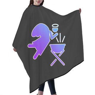 Personality  Angel Blue Gradient Vector Icon Hair Cutting Cape