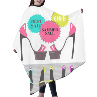 Personality  Summer Sale, Vector Illustration Hair Cutting Cape