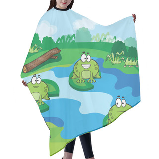 Personality  Little Frogs In The Pond Hair Cutting Cape
