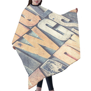 Personality  Closeup Of Vintage Wood Printing Blocks With Retro Style Processing. Hair Cutting Cape