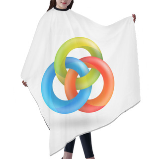 Personality  Three Abstract Interlocking Rings Hair Cutting Cape