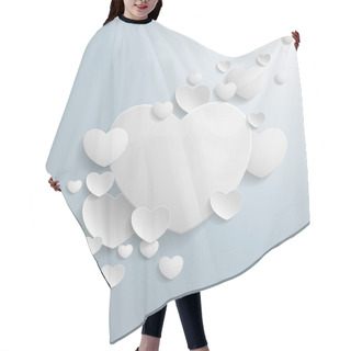 Personality  White Hearts Hair Cutting Cape