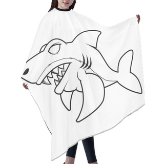 Personality  Angry Shark - Line Art Hair Cutting Cape