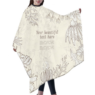 Personality  Hand Drawn Floral Card Hair Cutting Cape