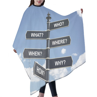 Personality  Road Directional Sign Hair Cutting Cape
