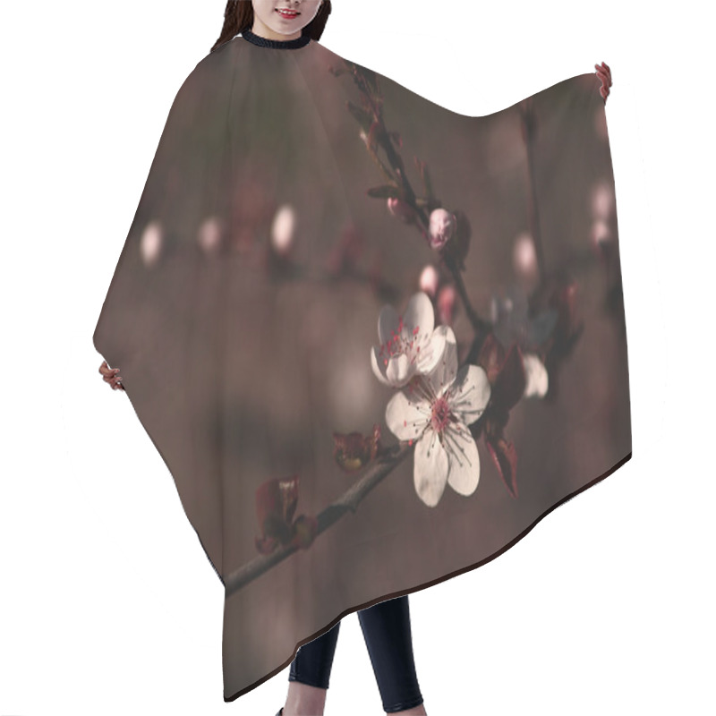 Personality  Vintage Cherry Blossom Hair Cutting Cape