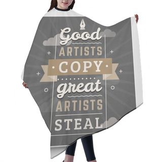 Personality  Vintage Inspirational And Motivational Quote Typographic Poster. Black And Brown Colors With Textured Background. Vector Quote Poster Mockup Template Hair Cutting Cape