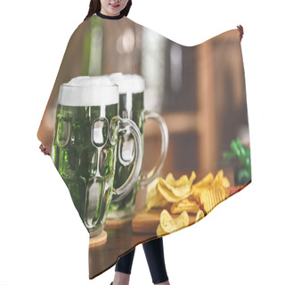 Personality  St. Patrick Day Concept With Beer  Hair Cutting Cape