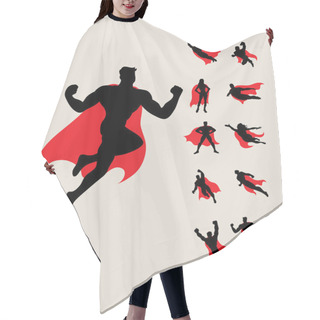 Personality  Superhero Character Silhouettes Hair Cutting Cape
