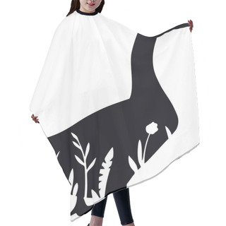 Personality  Goose - Stencil With Floral Design - Floral Animal Silhouette Hair Cutting Cape