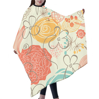 Personality  Retro Floral Seamless Pattern Hair Cutting Cape