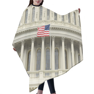 Personality  US Flag On The Dome Of United States Capitol Building Hair Cutting Cape