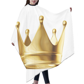 Personality  Golden Crown Isolated On A White Background. 3d Illustration Hair Cutting Cape