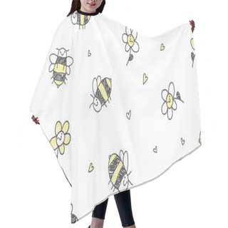 Personality  Seamless Pattern Of Bees Hair Cutting Cape