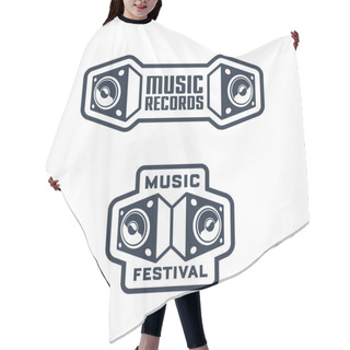 Personality  Set Of Musical Badge Designs Hair Cutting Cape
