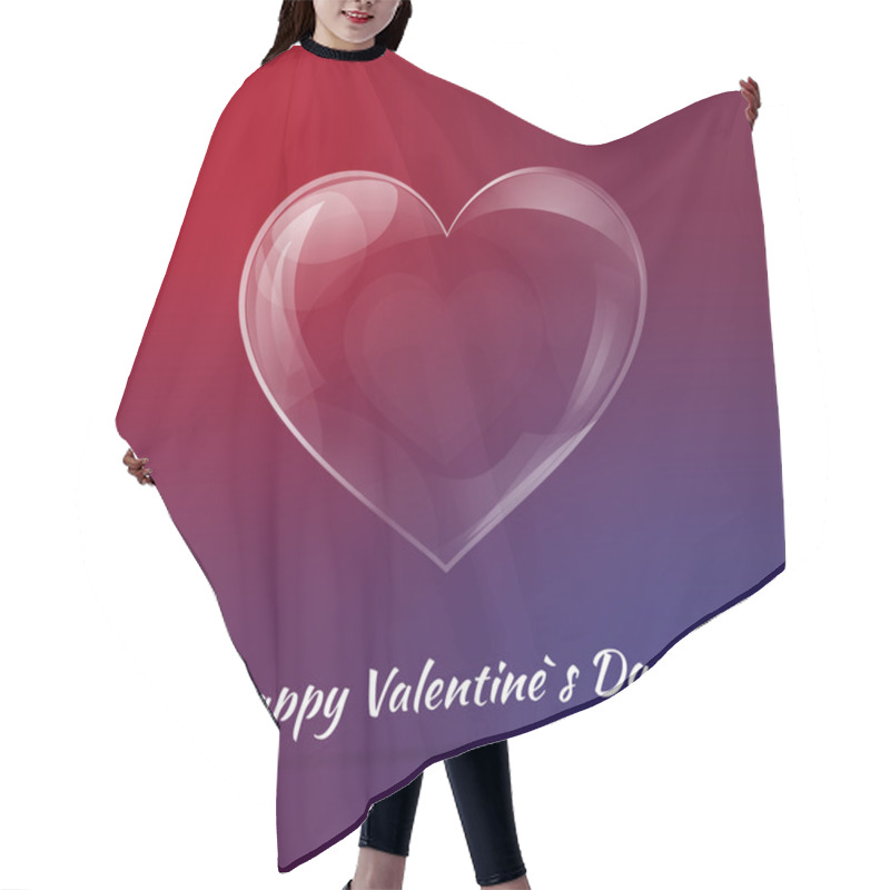 Personality  Vector Background For Valentine's Day With Glass Heart. Hair Cutting Cape