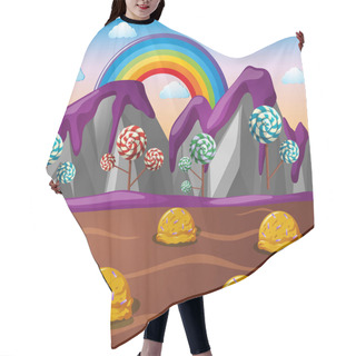 Personality  Candy Land With Chocolate River And Lolipop Trees Hair Cutting Cape
