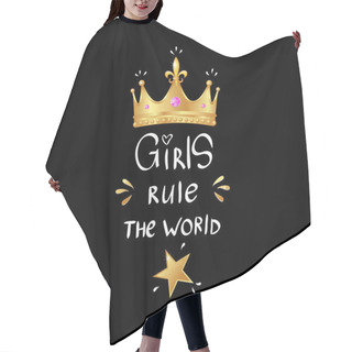 Personality  Girly Slogan With Realistic Gold Crown Hair Cutting Cape
