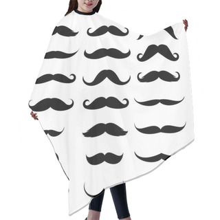 Personality  Mustache Icon Set Vector Hair Cutting Cape