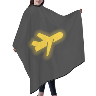 Personality  Airplane Yellow Glowing Neon Icon Hair Cutting Cape