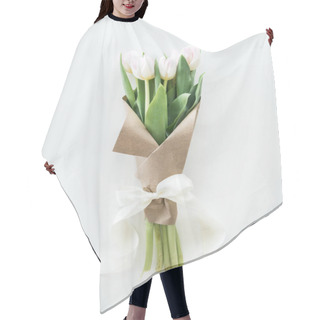 Personality  Light Pink Tulips Bouquet Hair Cutting Cape