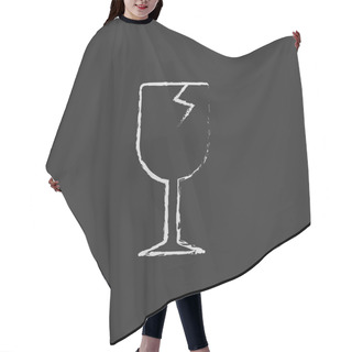 Personality  Cracked Glass Icon Drawn In Chalk. Hair Cutting Cape