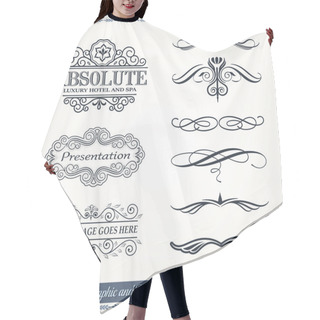 Personality  Calligraphic And Decorative Design Patterns Collection Hair Cutting Cape