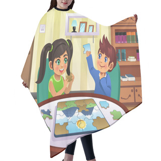 Personality  Kids Solving Puzzles Hair Cutting Cape