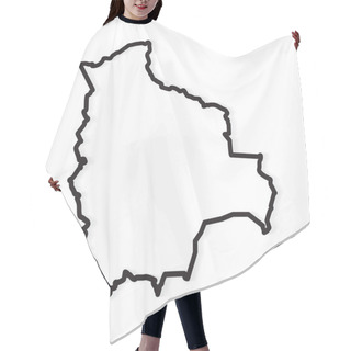 Personality  Black Outline Of Bolivia Map- Vector Illustration Hair Cutting Cape