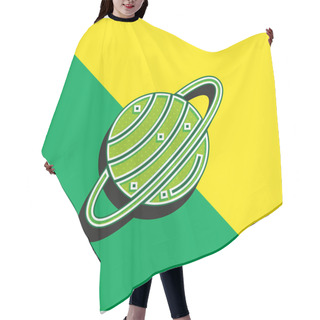 Personality  Astronomy Green And Yellow Modern 3d Vector Icon Logo Hair Cutting Cape